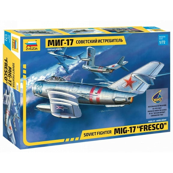 Zvezda 7318 500787318-1:72 MIG-17 Fresco Soviet Fighter-Plastic Construction Model Kit-Assembly