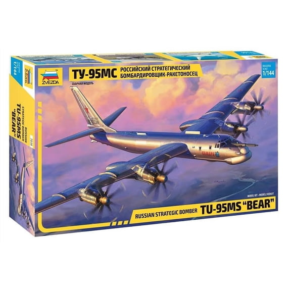 Zvezda Tu-95MS Bear 7038 Aircraft Model Kit (1:144 Scale, Detailed Replica)