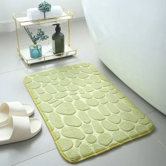 Zvmxot 2-piece Memory Foam Toilet Bath Mat, Soft and Comfortable, Super Water Absorption, Non-Slip, Thick, Machine Wash and Easier to Dry for Bathroom Commode Rug