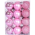 thumbnail image 1 of Zvmxot 24Pcs Christmas Balls Ornament, 1.18 Inch Christmas Decorations, Pink, Set Bright Matte Powde Hanging Balls, Plastic Electroplated Christmas GIft Pendant Decor, 1 of 9