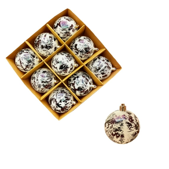 Zvmxot 9pcs Christmas Ball Ornaments Christmas Tree Decor Electroplated Plastic Multi-Functional Hanging for Holiday Wedding Party Indoor Outdoor Decorations(Black,3.15"/8CM)