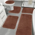 thumbnail image 1 of Zvmxot Bathroom Rugs Sets 5 Piece, Soft Absorbent Microfiber Bath Rugs and U-Shaped Contour Toilet Rug Area Rug Set, Non-Slip, Dries Quickly, Machine Washable, Brown, 1 of 7