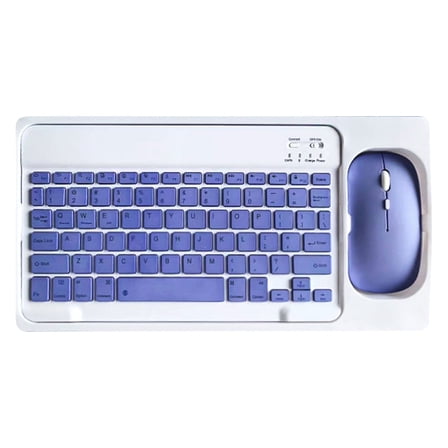 Zvmxot Wireless Keyboard and Mouse Set, Bluetooth Keyboard & Mouse for Mobile Phones android Windows PC Tablet, Purple,