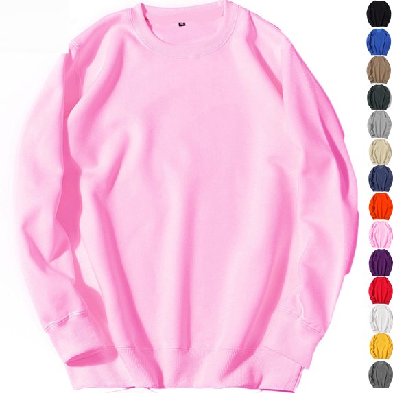 Zvmxot Crew Neck Fleece Sweatshirts for Men Pullover Lightweight Sweat Shirts Casual Warm Athletic Workout Tops