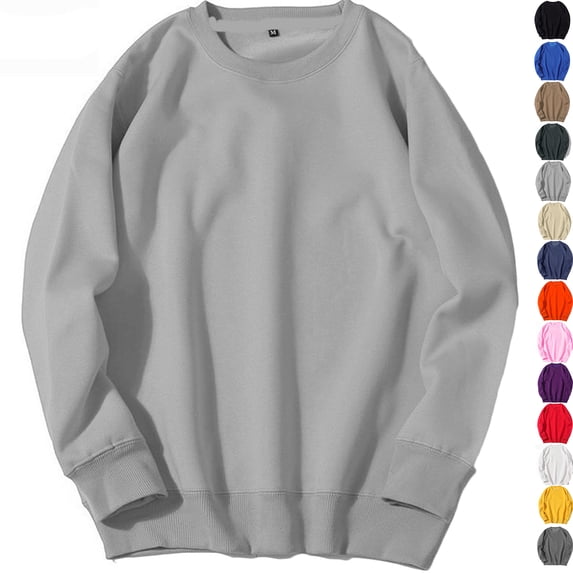 Zvmxot Crew Neck Fleece Sweatshirts for Men Pullover Lightweight Sweat Shirts Casual Warm Athletic Workout Tops