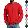thumbnail image 1 of Zvmxot Crew Neck Sweatshirts for Men with Multi Pockets Fleece Pullover Solid Casual Long Sleeve Sweatshirt, 1 of 7