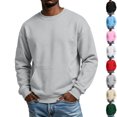 thumbnail image 1 of Zvmxot Crew Neck Sweatshirts for Men with Multi Pockets Fleece Pullover Solid Casual Long Sleeve Sweatshirt, 1 of 7