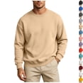 thumbnail image 1 of Zvmxot Mens Crew Neck Sweatshirts Fleece Pullover Oversized Long Sleeve Shirts Casual Comfy, 1 of 6