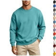 thumbnail image 1 of Zvmxot Mens Crew Neck Sweatshirts Fleece Pullover Oversized Long Sleeve Shirts Casual Comfy, 1 of 6
