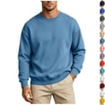 thumbnail image 1 of Zvmxot Mens Crew Neck Sweatshirts Fleece Pullover Oversized Long Sleeve Shirts Casual Comfy, 1 of 6