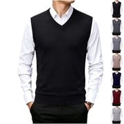 Zvmxot Sweater Vests for Men Sleeveless V Neck Knit Lightweight Pullover Sweaters Slim Fit Comfy