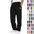 thumbnail image 1 of Zvmxot Sweatpants for Men Fleece Wide Leg Casual Loose Fit Pants Elastic Waist Pants Lounge Workout with Pockets, 1 of 4
