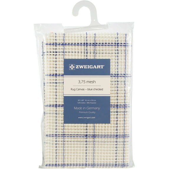 Zweigart Rug Canvas 36"X60" 3.75 Mesh-36"X60" Blue Checked