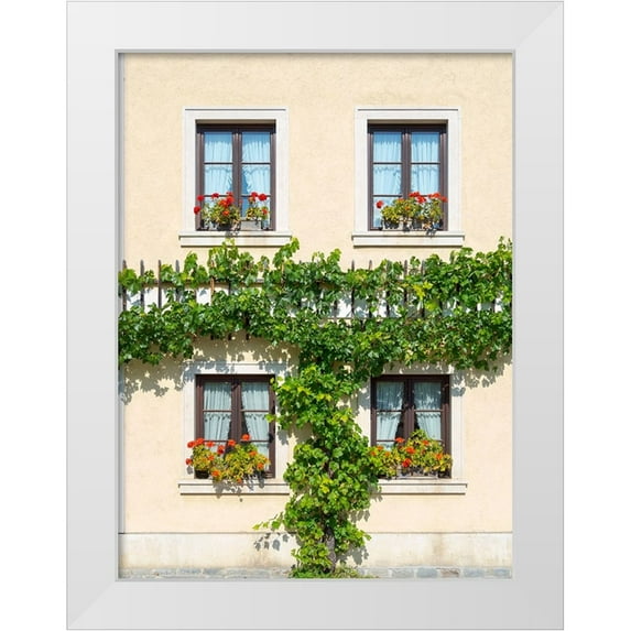 Zwick, Martin 12x14 White Modern Wood Framed Museum Art Print Titled - Historic village Unterloiben located in wine-growing area-UNESCO World Heritage Site-Lower Austria