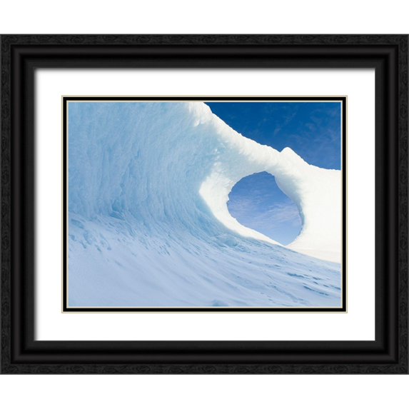 Zwick, Martin 14x12 Black Ornate Wood Framed with Double Matting Museum Art Print Titled - Iceberg frozen into the sea ice of the Uummannaq fjord system during winter-Greenland-Danish Territ