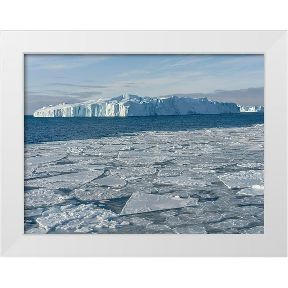 Zwick, Martin 14x12 White Modern Wood Framed Museum Art Print Titled - Winter at the Ilulissat Fjord-located in the Disko Bay in West Greenland