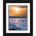 thumbnail image 1 of Zwick, Martin 15x18 Black Ornate Wood Framed with Double Matting Museum Art Print Titled - Fishing boats Winter at the Ilulissat Fjord-located in the Disko Bay, 1 of 4