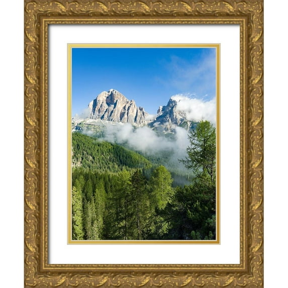 Zwick, Martin 15x18 Gold Ornate Wood Framed with Double Matting Museum Art Print Titled - Tofane-part of the UNESCO World Heritage Site the Dolomites Italy