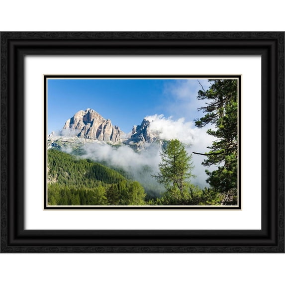 Zwick, Martin 18x13 Black Ornate Wood Framed with Double Matting Museum Art Print Titled - Tofane-part of the UNESCO World Heritage Site the Dolomites Italy
