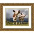 thumbnail image 1 of Zwick, Martin 18x14 Gold Ornate Wood Framed with Double Matting Museum Art Print Titled - Cows on alpine pasture Dolomites at Passo Giau Italy, 1 of 4