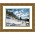 thumbnail image 1 of Zwick, Martin 18x15 Gold Ornate Wood Framed with Double Matting Museum Art Print Titled - Geisler mountain range in the dolomites of the Villnoss Valley in South Tyrol-Alto Adige after an a, 1 of 4