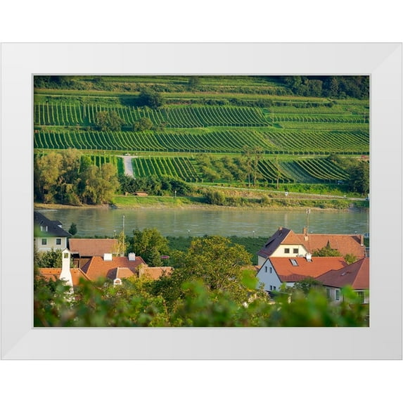 Zwick, Martin 18x15 White Modern Wood Framed Museum Art Print Titled - View over historic village Spit-Hofarnsdorf-UNESCO World Heritage Site-Lower Austria