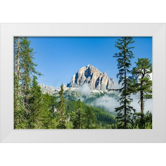 Zwick, Martin 24x17 White Modern Wood Framed Museum Art Print Titled - Tofana de Rozes-The Tofane are part of the UNESCO World Heritage Site the Dolomites Italy
