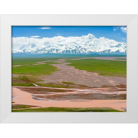 Zwick, Martin 24x19 White Modern Wood Framed Museum Art Print Titled - Alay Valley and the Trans-Alay Range in the Pamir Mountains
