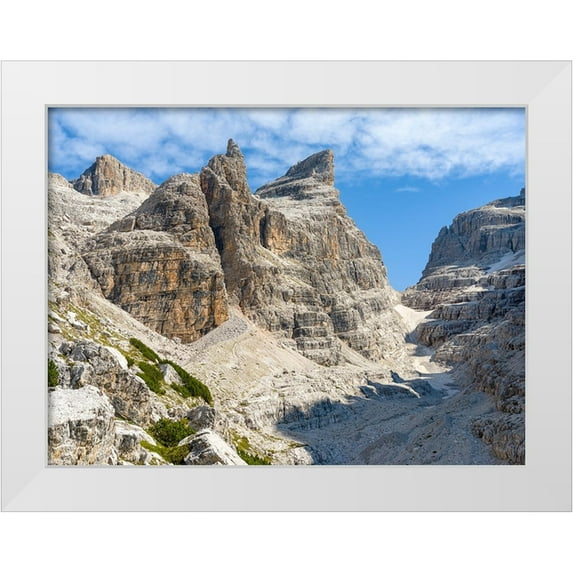 Zwick, Martin 24x19 White Modern Wood Framed Museum Art Print Titled - Bocca del Tuckett and Cima Sella-The Brenta Dolomites-UNESCO World Heritage Site-Italy-Trentino-Val