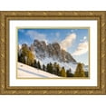 thumbnail image 1 of Zwick, Martin 32x23 Gold Ornate Wood Framed with Double Matting Museum Art Print Titled - Geisler mountain range in the dolomites of the Villnoss Valley in South Tyrol-Alto Adige after an a, 1 of 4