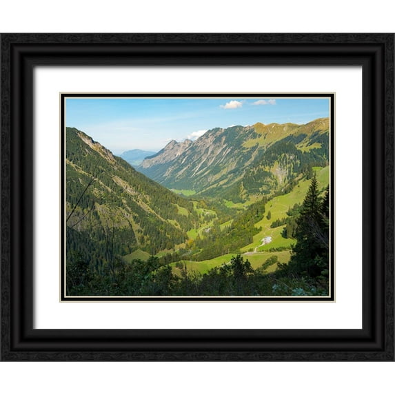 Zwick, Martin 32x25 Black Ornate Wood Framed with Double Matting Museum Art Print Titled - Valley Stillachtal near Oberstdorf in the Allgau-Germany-Bavaria