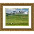 thumbnail image 1 of Zwick, Martin 32x25 Gold Ornate Wood Framed with Double Matting Museum Art Print Titled - Summer pasture with traditional Yurts The Suusamyr plain-a high valley, 1 of 4