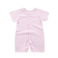 thumbnail image 1 of Zwiiyzr 0-1T Baby Clothes Boy Girl Romper Summer Sleeper Solid Color Newborn Infant Soft Short Sleeve Button Thin Footless One-Piece Jumpsuit Pink, 1 of 5