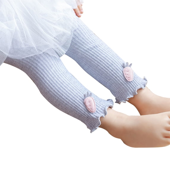 Zwiiyzr 0-6T Toddler and Baby Girls Leggings Pants Full Length Basic Leggings Stretchy Soft Leggings Tights Pants Gray