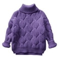 thumbnail image 1 of Zwiiyzr 1-10Y Toddler Kids Baby Boys and Girls Knit Sweater Blouse Pullover Trendy Cute Color Long Sleeved Warm Round Neck Sweater Purple, 1 of 5