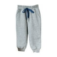 thumbnail image 1 of Zwiiyzr 1-12 Years Girl's Jogger Swearpants Thick Warm High Elastic Waist Drawstring Casual Paper Bag Waist Swearpants with Pocket Gray, 1 of 6