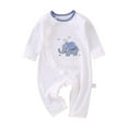 thumbnail image 1 of Zwiiyzr 1-16M Baby Girl Boy Clothes One Piece Long Sleeve Romper Jumpsuit Button Down Bodysuit Romper Baby Comfy Outfit Infant Clothes White, 1 of 8