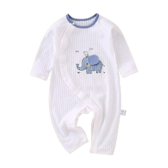 Zwiiyzr 1-16M Baby Girl Boy Clothes One Piece Long Sleeve Romper Jumpsuit Button Down Bodysuit Romper Baby Comfy Outfit Infant Clothes White
