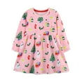 thumbnail image 1 of Zwiiyzr 1-7Y Toddler Girl Dress Long Sleeve Winter Christmas Clothes Cotton Casual Basic Tunic Shirt Dresses Pink, 1 of 2