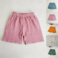 thumbnail image 1 of Zwiiyzr 1-8Y Toddler Boys' Girls' Linen Shorts Summer Solid Color Cotton Casual Pants with Pockets Green, 1 of 4