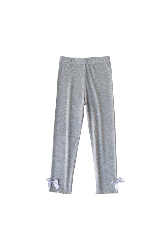 1-8Y Toddler Girls Footless Tights Bottoms Elastic Waist Stretch Leggings Kids Soft Pants Gray