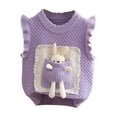 thumbnail image 1 of Zwiiyzr 18M-6Y Toddler Kids Sweater Vest Baby Girls Trendy Cute Rabbit Knit Warm Sleeveless Sweater Pullover Purple, 1 of 3