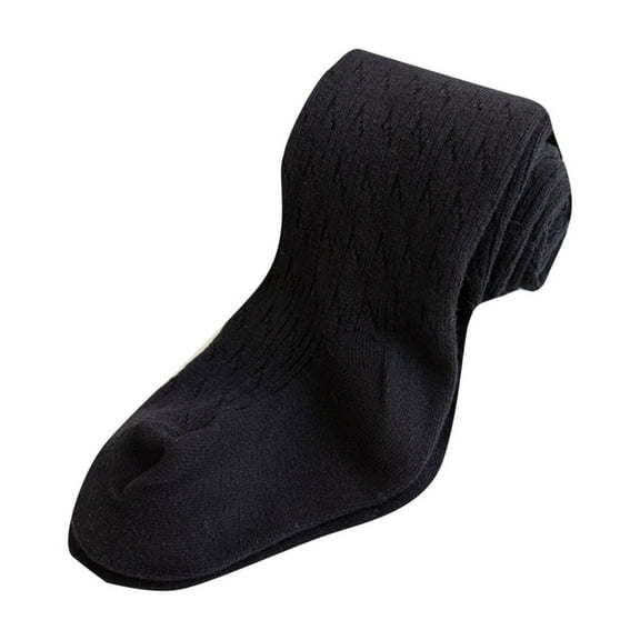 Zwiiyzr 2-10Y Toddler Baby Girl Tights Thick Cable Knit Solid Leggings Stockings Footed Pantyhose Winter Warm Baby Girls' Leggings Black