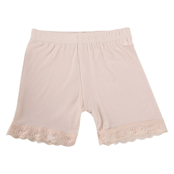 Zwiiyzr 2-15Y Toddler Baby Girls Biker Shorts Cotton Candy Color Toddler Bike Shorts Under Dress Shorts Baby Everyday Shorts Beige