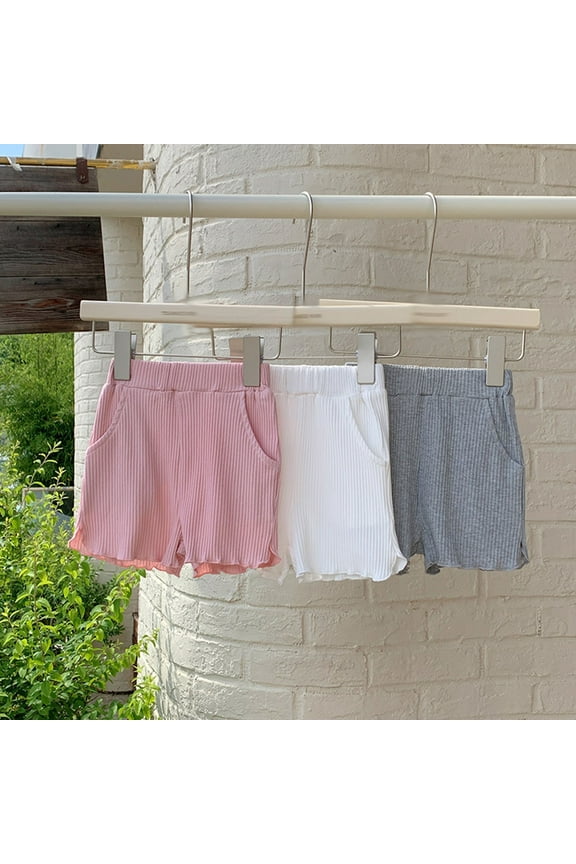2-8Y Toddler Baby Girls Biker Shorts Cotton Solid Color Toddler Bike Shorts Under Dress Shorts Baby Everyday Shorts White