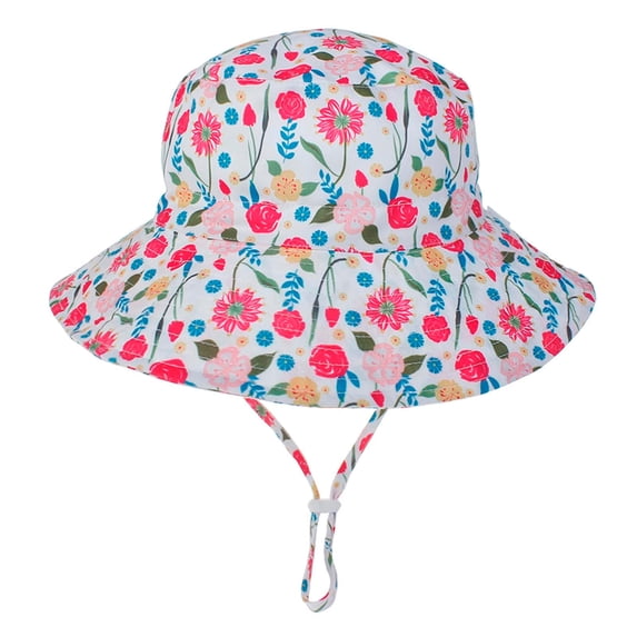 Zwiiyzr 0-10 Years Toddler Kids Baby Boys Girls Printed Sunscreen Cap Baby Sun Hat Baby Bucket Hat Toddler Summer Hats Red