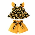 thumbnail image 1 of Zwiiyzr 0-24Months Baby Girl Clothes Newborn Infant Floral Clothes Sling Peplum Top + Ruffled Shorts Headband Summer Beach Outfits Set 3Pcs Black, 1 of 9