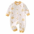 thumbnail image 1 of Zwiiyzr 0-2T Newborn Baby Boys Girl Romper Infant Long Sleeve One-Piece Outfits Toddler Button Jumpsuits White, 1 of 4