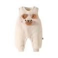 thumbnail image 1 of Zwiiyzr 0-3T Newborn Baby Boys And Girls Bear Ear Jumpsuit Sleeveless Fleece Rompers Cute Cartoon Infant Warm Outwear Fluffy Jumpsuit White, 1 of 6