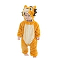 thumbnail image 1 of Zwiiyzr 0-4T Baby Animal Clothes - Unisex Infant Winter Fall Flannel Cartoon Hooded Romper Toddler Cosplay Jumpsuit Warm Outfit Yellow, 1 of 9